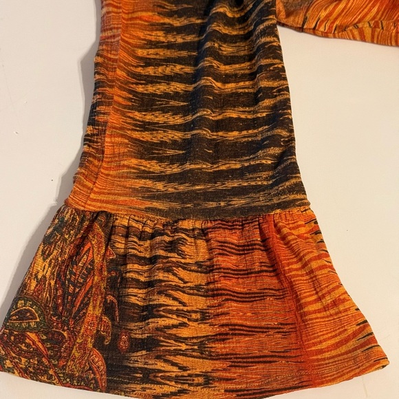 Dressbarn Boho Peasant Size Small Bell Sleeves Women’s Blouse Southwestern Print - Picture 7 of 16